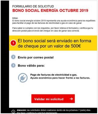 Imatge : formulari fraudulent en el qual es demanen diners per sol·licitar el Bo Social.